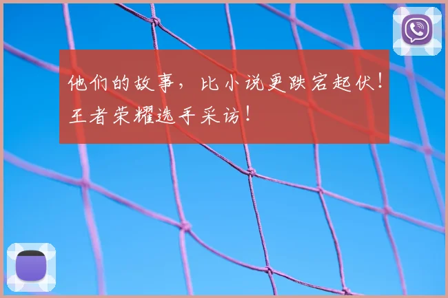 他们的故事,比小说更跌宕起伏!王者荣耀选手采访!